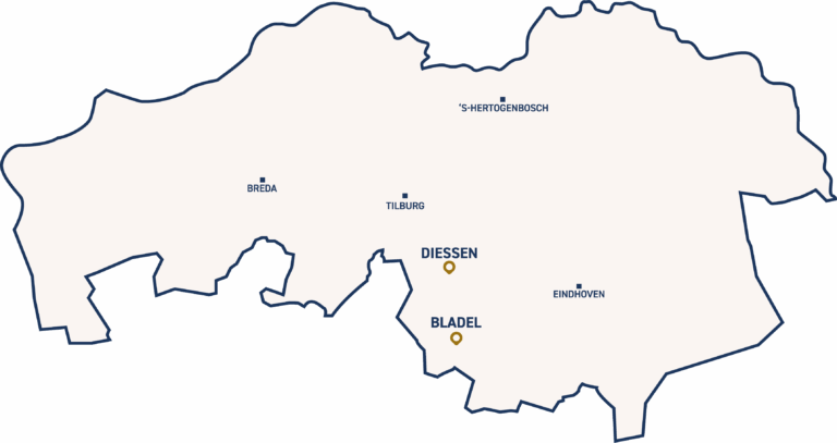 Oirschot, Hilvarenbeek, Eersel, Goirle, Bergeijk, Reusel, Bladel, Tilburg, Veldhoven