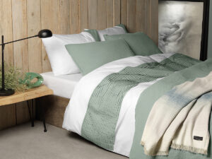 Elements DBO percal 240 X 200/220 Wit/Spargroen 551 (incl. 2 slopen)