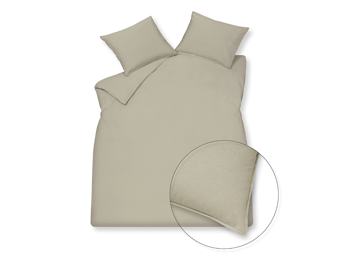 WASHED COTTON stone Lits-jumeaux (240x200/220 + 2 slopen)