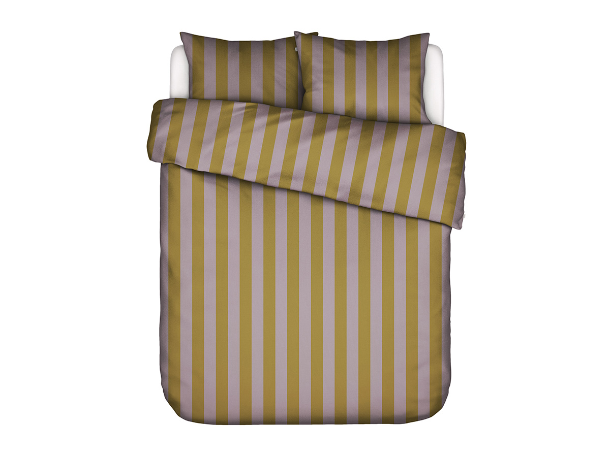 Minte Stripe Duvet cover Pale purple - Olive 2p set 240x220+2/60x70 - Afbeelding 2