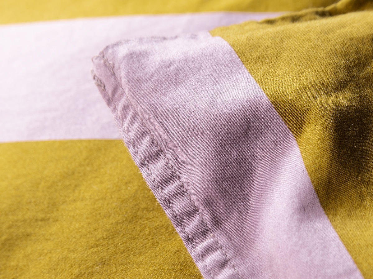 Minte Stripe Duvet cover Pale purple - Olive 2p set 240x220+2/60x70 - Afbeelding 3