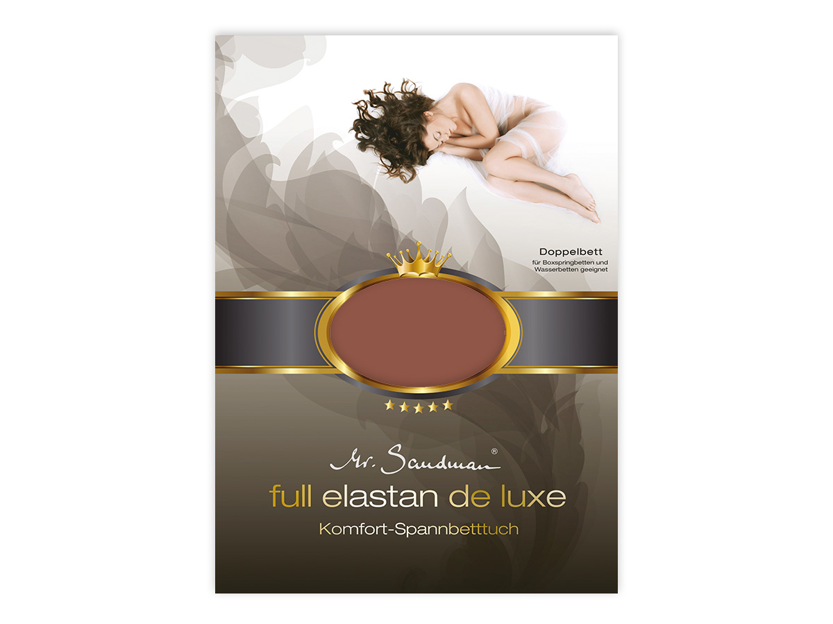 Mr Sandman Hoeslaken Jersey Elastan de Luxe - Tabak | 120-130x200-220 cm | Hoogte 40 cm