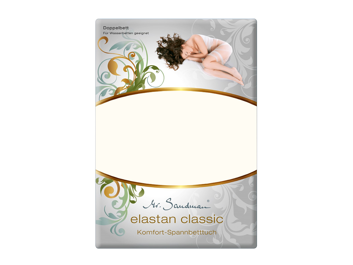 Mr Sandman Hoeslaken Jersey Elastan Classic Split NL Topper 80 cm - Elfenbein | 180x220 cm | Hoogte 5-12 cm
