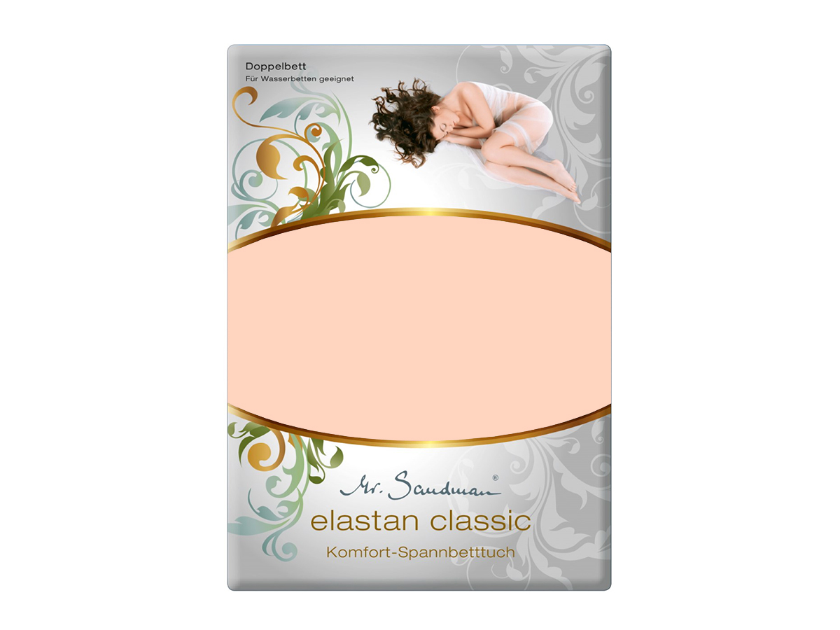 Mr Sandman Hoeslaken Jersey Elastan Classic Split NL Topper 80 cm - Apricot | 200x200-210 cm | Hoogte 5-12 cm
