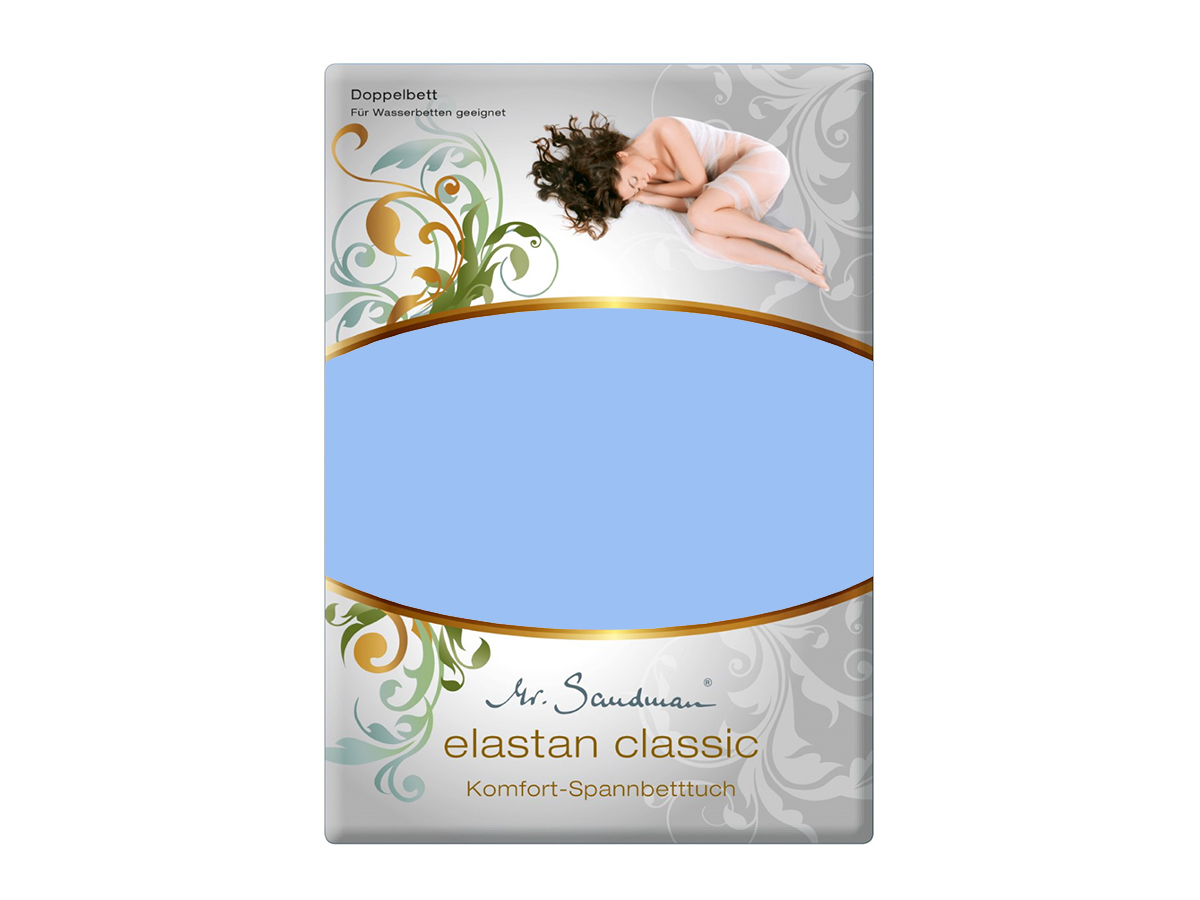 Mr Sandman Hoeslaken Jersey Elastan Classic – Bleu | 180-200x200-220 cm | Hoogte 35 cm