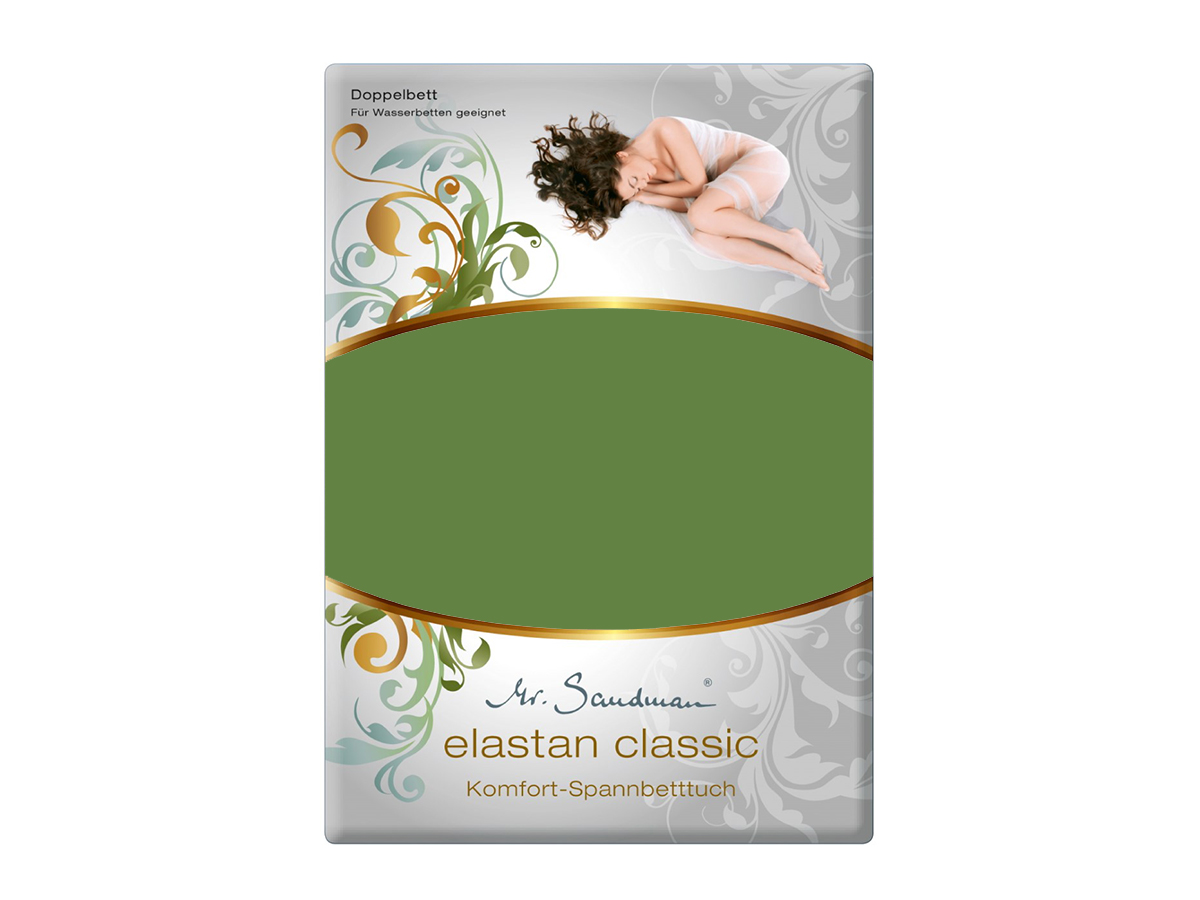 Mr Sandman Hoeslaken Jersey Elastan Classic Topper – Olivengrün | 200x200-210 cm | Hoogte 5-12 cm