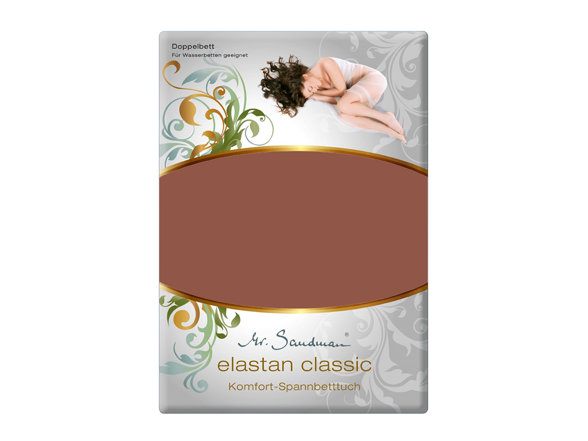 Mr Sandman Hoeslaken Jersey Elastan Classic Split NL Topper 80 cm - Tabak | 180x200-210 cm | Hoogte 5-12 cm