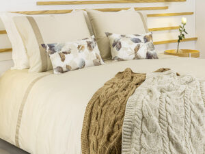 Dommelin Dekbedovertek Listra 100% Katoen Satijn - Beige/Kaki | 260x200/220 cm + 2 kussenslopen