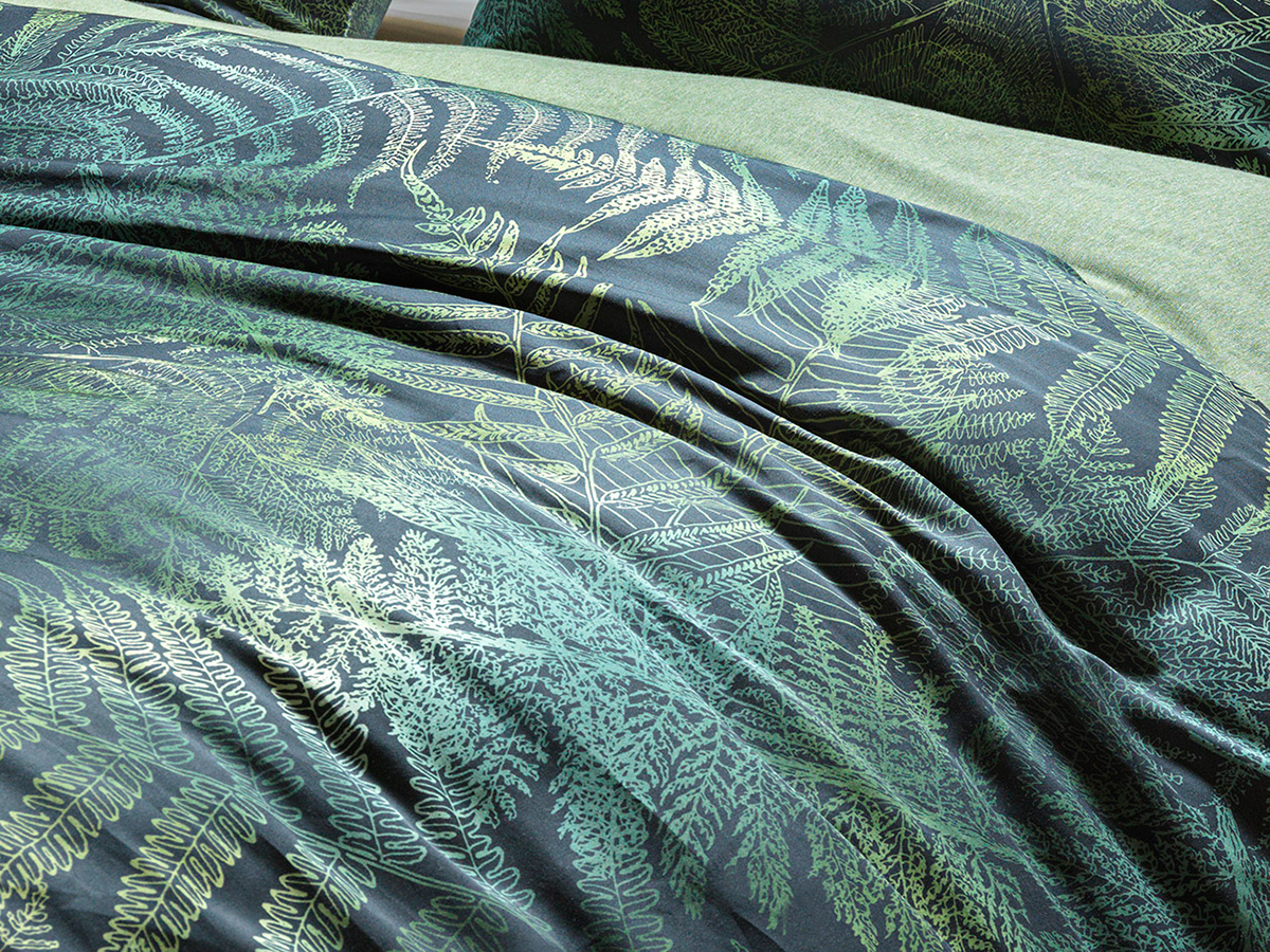 Dommelin Dekbedovertrek Verde 100% Katoen Satijn - Green | 140x200/220 cm + 1 kussensloop - Afbeelding 4