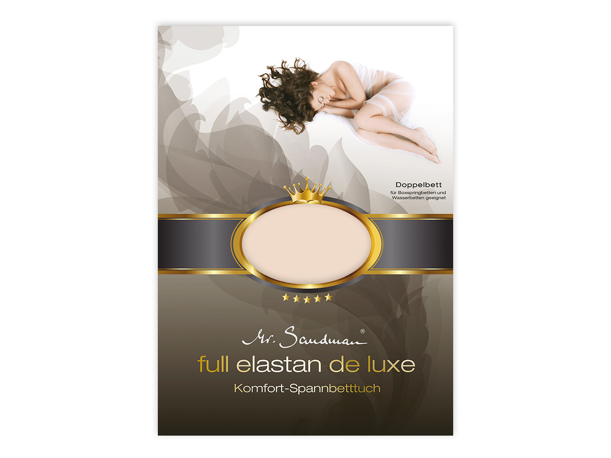Mr Sandman Hoeslaken Jersey Elastan de Luxe - Hellbeige | 180-200x200-220 cm | Hoogte 40 cm