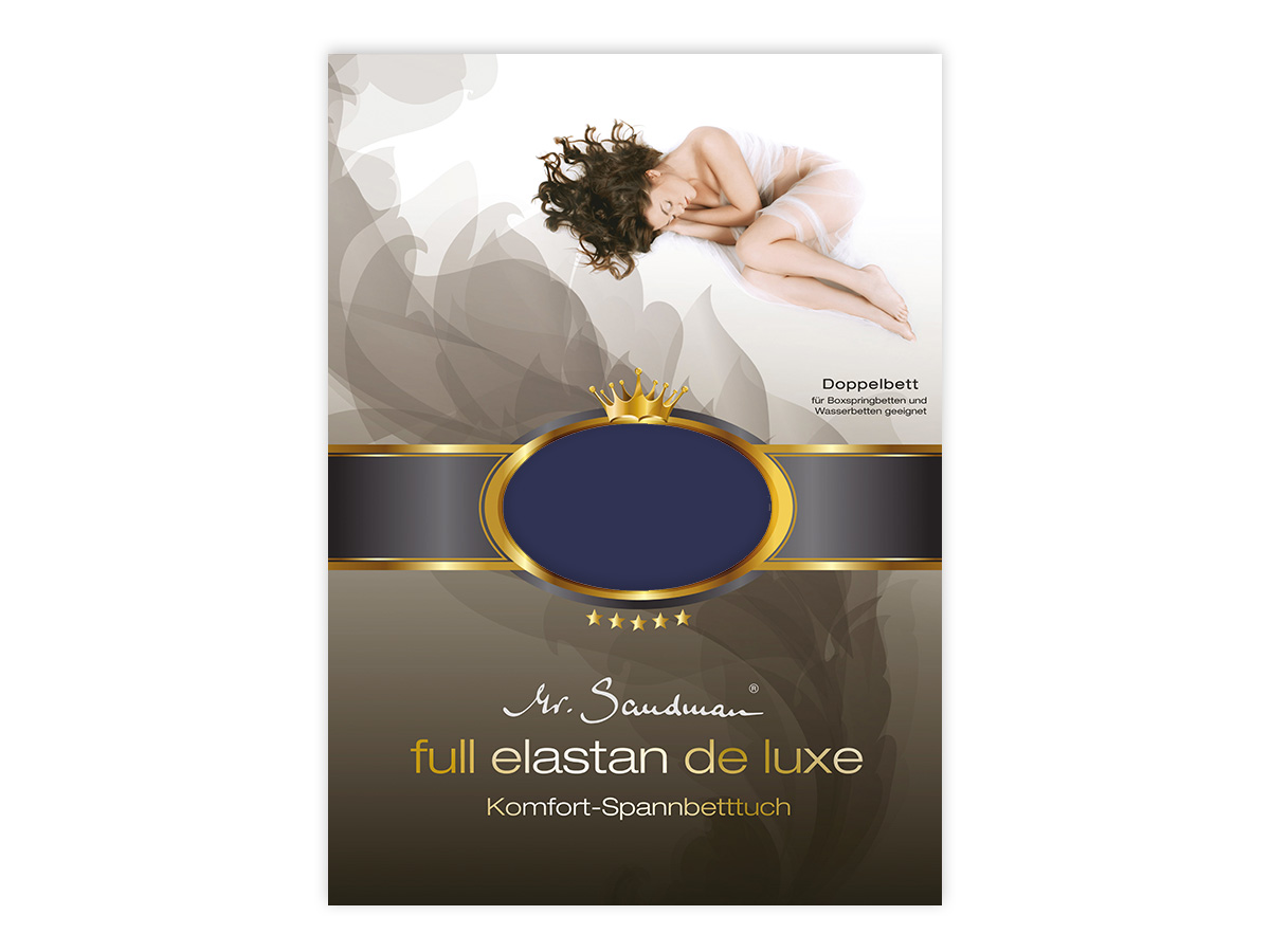 Mr Sandman Hoeslaken Jersey Elastan de Luxe - Nachtblau | 140-160x200-220 cm | Hoogte 40 cm