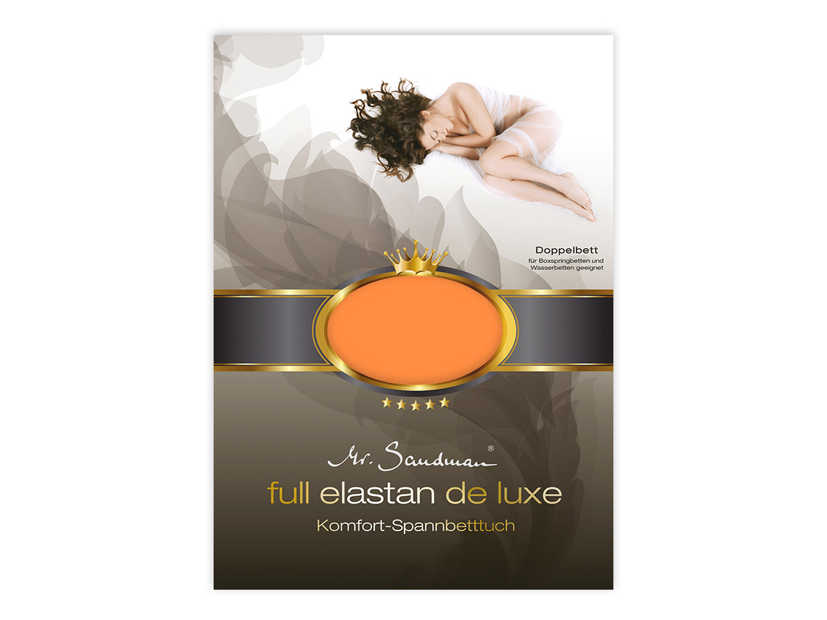 Mr Sandman Hoeslaken Jersey Elastan de Luxe - Orange | 180-200x200-220 cm | Hoogte 40 cm