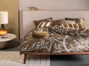 Lucienne Duvet cover Slate brown 1p set 140x220+60x70
